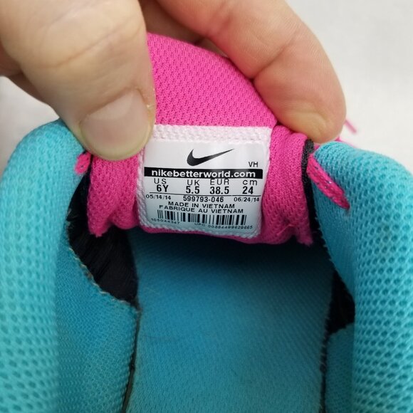 ✅Nike Dual Fusion Run 2 Athletic Running Shoes Girl 6Y Womens Sz 7.5 Gray Pink - Picture 4 of 11